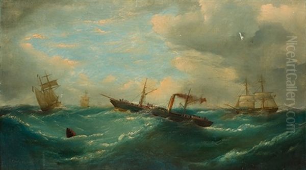 Escena Naval Oil Painting by Raphael Monleon y Torres