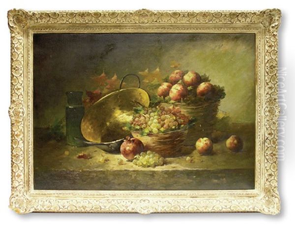 Still Life With Peaches Oil Painting by Maurice Louis Monnot