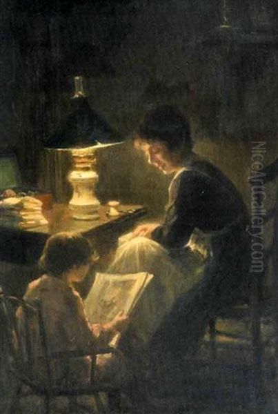 Le Livre D'image Oil Painting by Maurice Louis Monnot