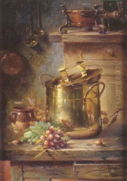 Dans L'office Oil Painting by Maurice Louis Monnot