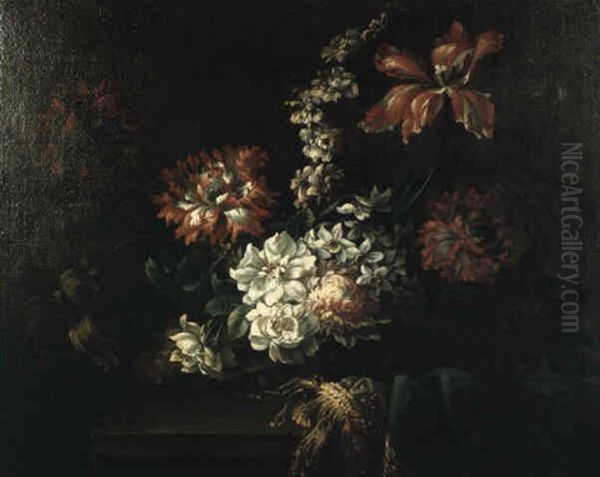 Vase De Fleurs Oil Painting by Antoine Monnoyer