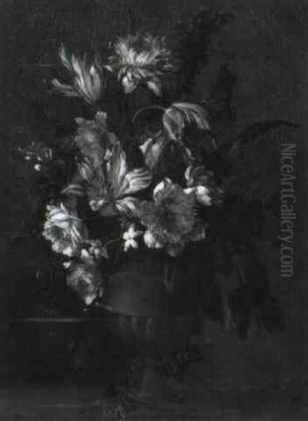 Vase De Fleurs Oil Painting by Antoine Monnoyer