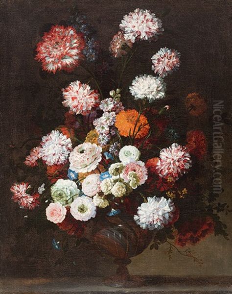 Blumenstillleben Mit Nelken Und Pfingstrosen Oil Painting by Jean-Baptiste Monnoyer