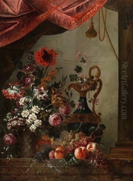 Bodegon De Flores Y Jarron Oil Painting by Jean-Baptiste Monnoyer