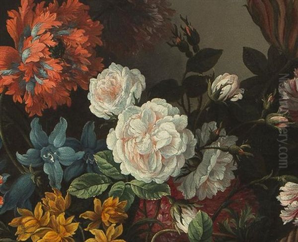 Fleurs Oil Painting by Jean-Baptiste Monnoyer