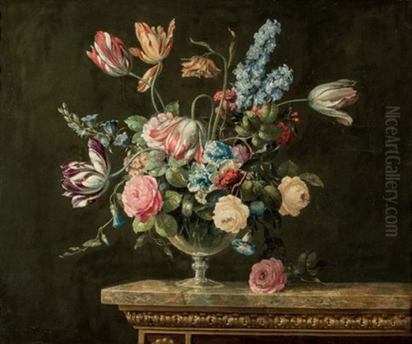 Flores Oil Painting by Jean-Baptiste Monnoyer