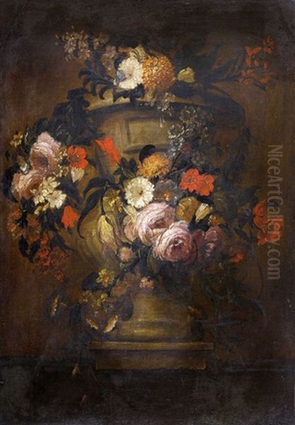 Prunkstillleben Mit Blumen Oil Painting by Jean-Baptiste Monnoyer