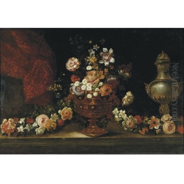 Still Life With Flowers And Urn by Jean-Baptiste Monnoyer