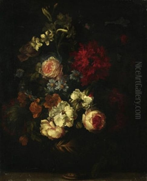 Blumenstilleben Mit Wildblumen Und Rosen Oil Painting by Jean-Baptiste Monnoyer