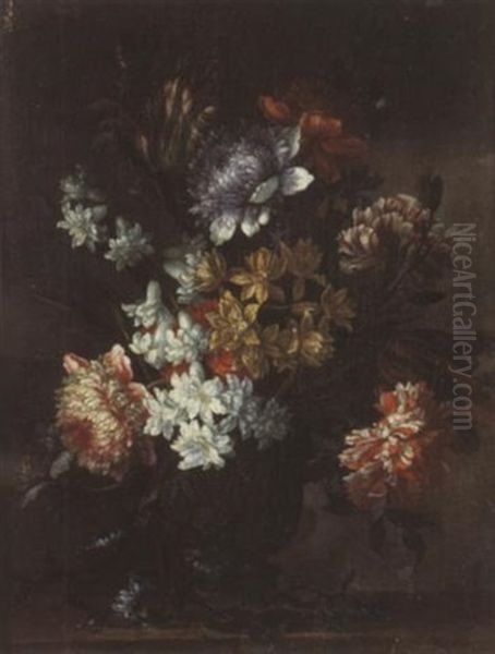 Bouquet De Fleurs Oil Painting by Jean-Baptiste Monnoyer