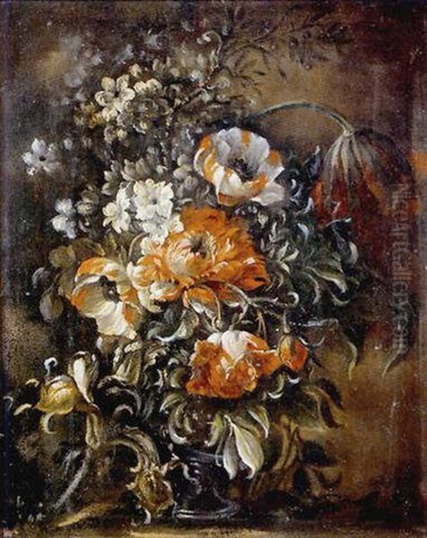 Bouquet De Fleurs Oil Painting by Jean-Baptiste Monnoyer