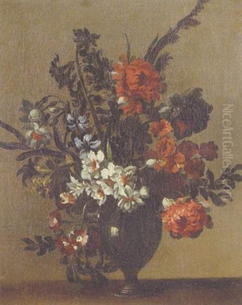 Fleurs Oil Painting by Jean-Baptiste Monnoyer