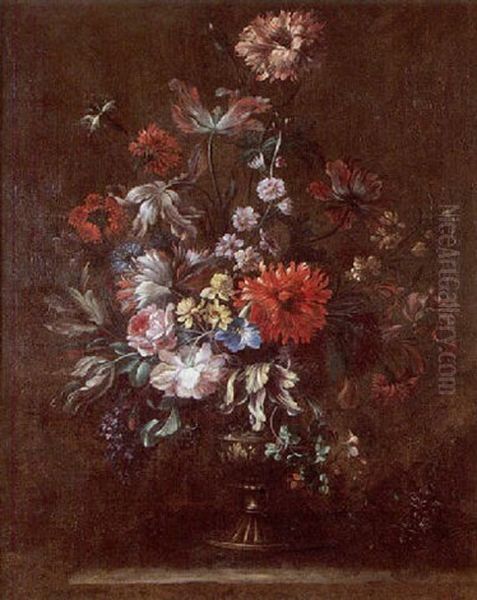 Nature Morte Au Vase De Fleurs Oil Painting by Jean-Baptiste Monnoyer