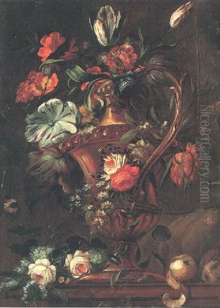 Stilleben Med Blommor Oil Painting by Jean-Baptiste Monnoyer