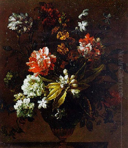 Still Life Of Flowers In A Vase Oil Painting by Jean-Baptiste Monnoyer