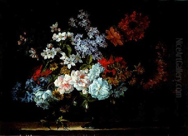 Blumenstrauss In Einer Vase Oil Painting by Jean-Baptiste Monnoyer