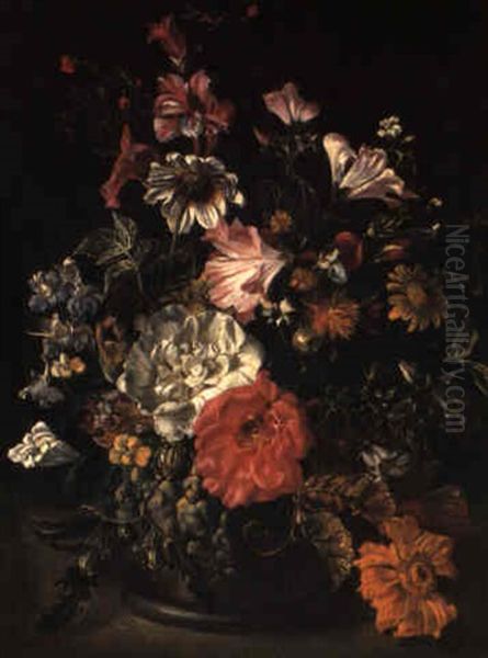 Dekorativer Blumenstraus Oil Painting by Jean-Baptiste Monnoyer