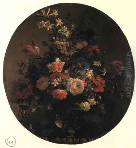 Vaso Di Fiori Oil Painting by Jean-Baptiste Monnoyer