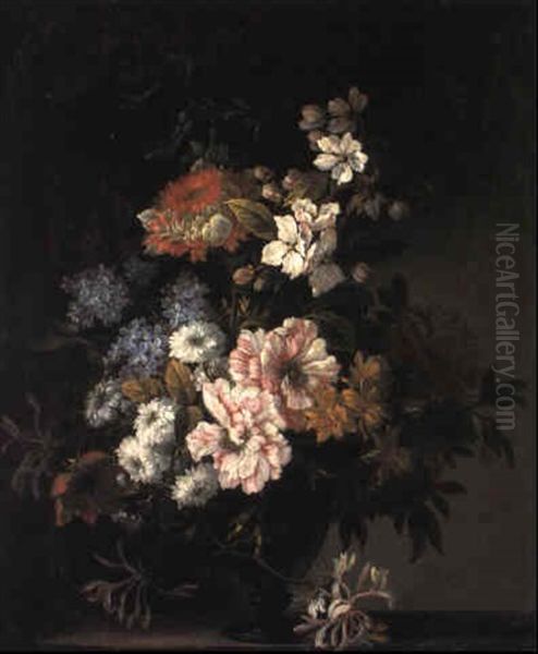 Still Lifes Of Flowers In Vases Oil Painting by Jean-Baptiste Monnoyer