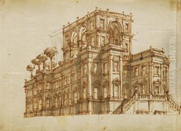 Proyecto Para Un Palacio Oil Painting by Ferdinando Galli Bibiena