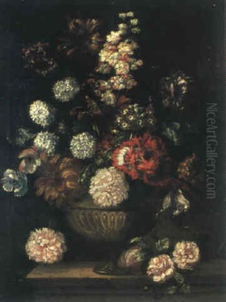 Bouquet De Fleurs Oil Painting by Jean-Baptiste Monnoyer