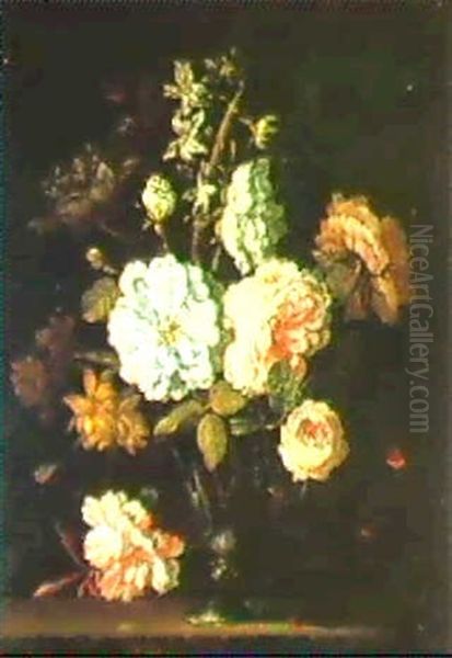 Fleurs Oil Painting by Jean-Baptiste Monnoyer