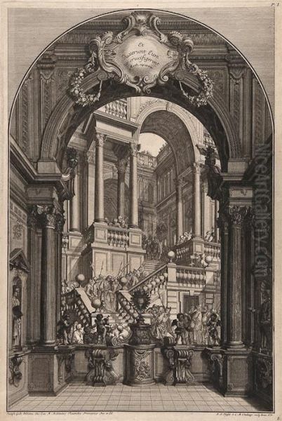 Baroque Stage Designs Oil Painting by Giuseppe Galli Bibiena