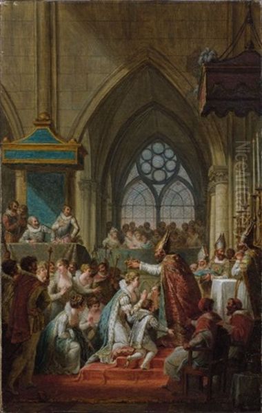 Le Sacre De Marie De Medicis Le 13 Mai 1610 Oil Painting by Nicolas-Andre Monsiau