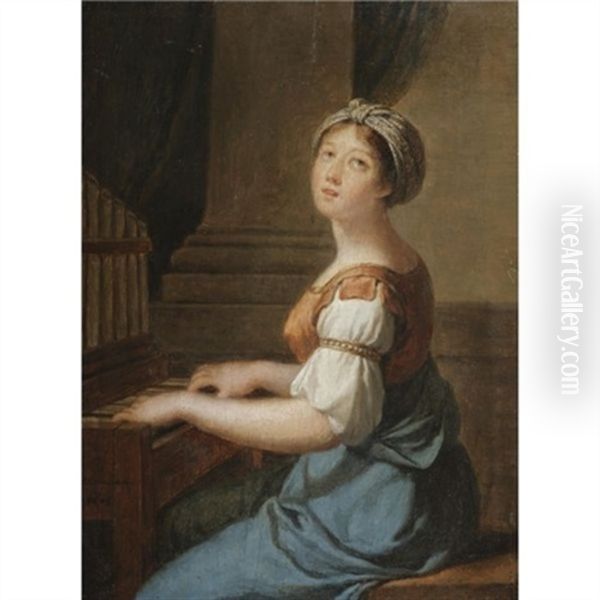 Saint Cecilia Oil Painting by Nicolas-Andre Monsiau