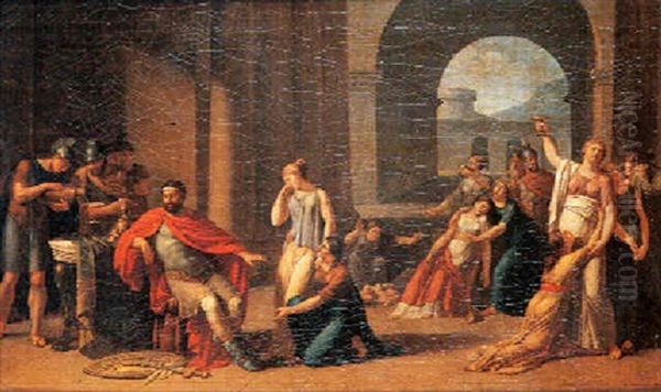 Scene Tiree De L'histoire Antique Oil Painting by Nicolas-Andre Monsiau