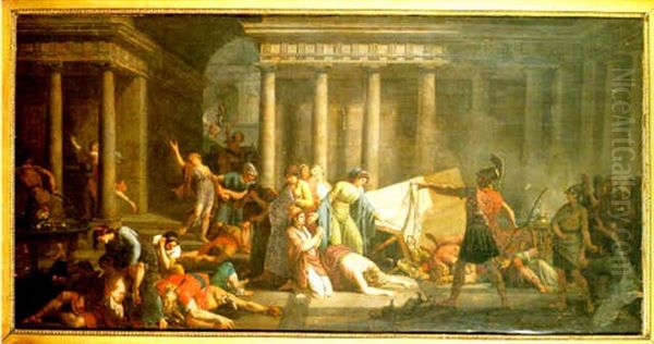 Ulysse De Retour Dans Son Palais, Apres Avoir Tue Les Amants De Penelope Oil Painting by Nicolas-Andre Monsiau