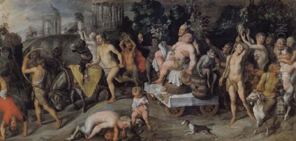 Der Triumph Des Bacchus Oil Painting by Deodat Delmont van der Mont