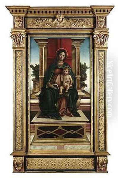 Thronende Madonna Mit Kind Oil Painting by Bartolommeo Montagna