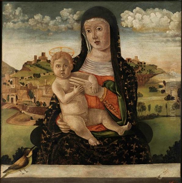 Madonna Con Bambino Oil Painting by Jacopo di Paride Parisati da Montagnana