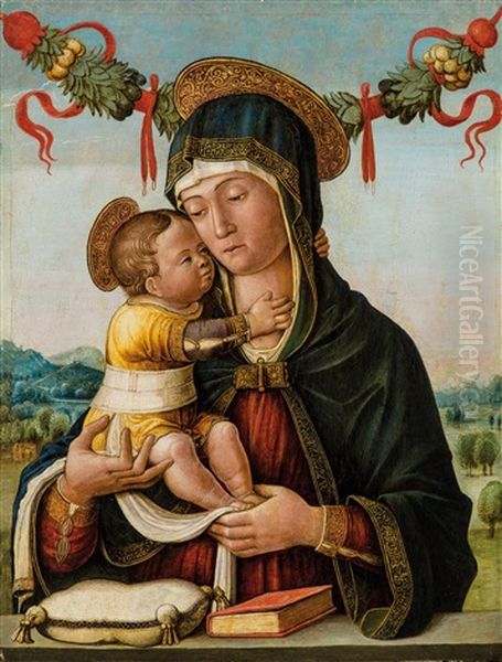 Madonna And Child Oil Painting by Jacopo di Paride Parisati da Montagnana