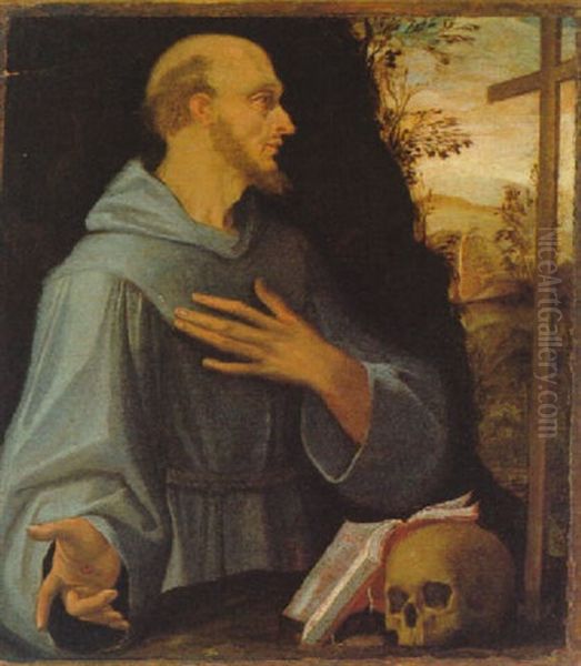 San Francesco In Einer Landschaft Oil Painting by Jacopo di Paride Parisati da Montagnana