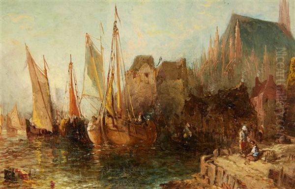 A View Of Cologne Oil Painting by Alfred Montague