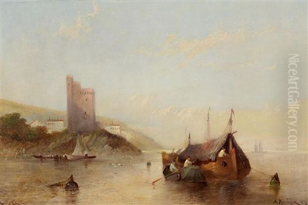 On The Rhone Oil Painting by Alfred Montague