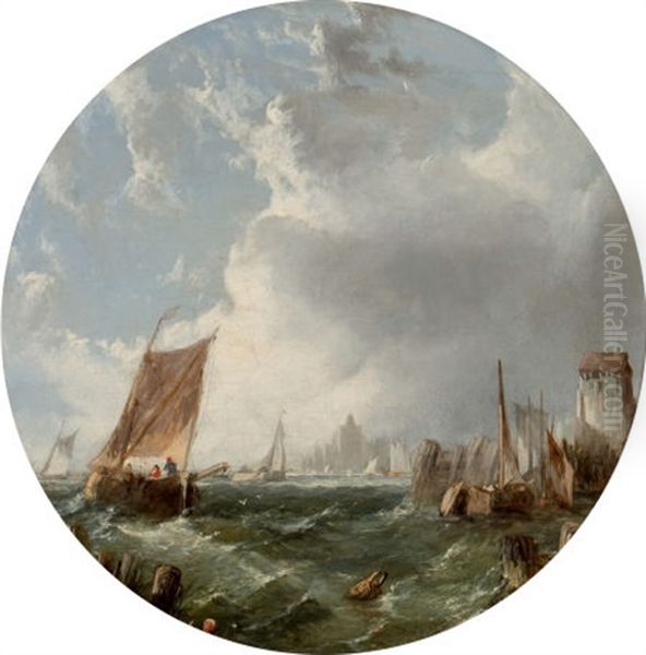 Breakers On The North Sea Oil Painting by Alfred Montague