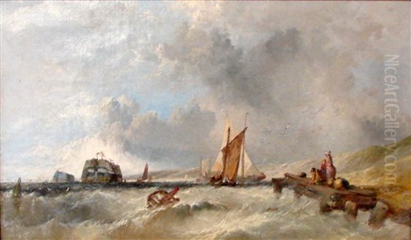 Hulks On The Maundy Oil Painting by Alfred Montague