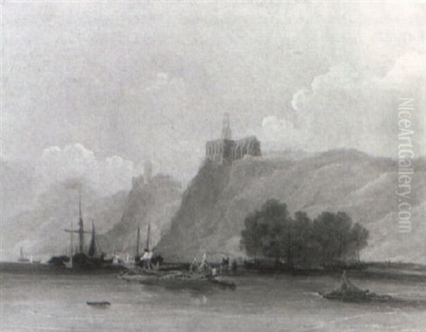 Views Of The Rhine Oil Painting by Alfred Montague