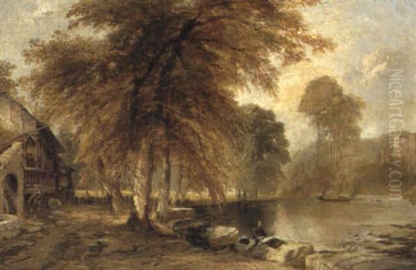 Rest By The River Oil Painting by Alfred Montague