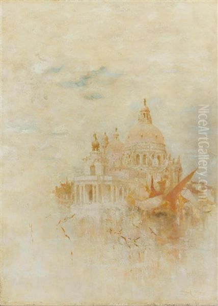 Santa Maria Della Salute, Venezia Oil Painting by Clara Montalba