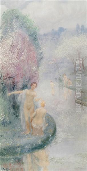 Baigneuses Oil Painting by Constant Montald