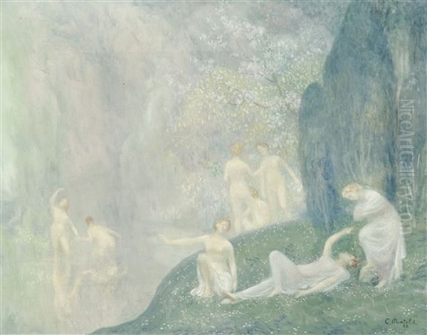 Baigneuses Oil Painting by Constant Montald