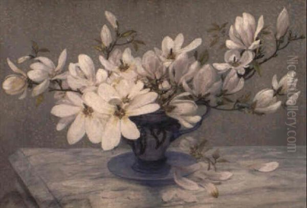 Magnolia Oil Painting by Constant Montald