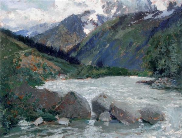 L'avre A Chamonix Oil Painting by Henri Montassier