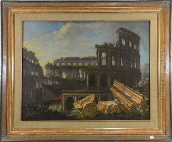 Vue Du Colisee A Rome Oil Painting by Artus del Monte