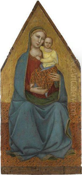 Madonna And Child Enthroned Oil Painting by Bicci Di Lorenzo