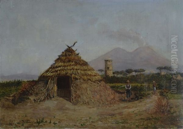 La Capanna Nei Campi Oil Painting by Eduardo Monteforte